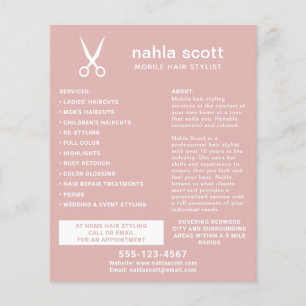 Mobile Hairstylisten-Schere modern dusty pink Flyer