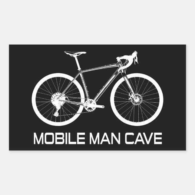 Mobile Man Cave Bike Rechteckiger Aufkleber (Vorderseite)