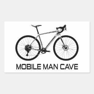 Mobile Man Cave Bike Rechteckiger Aufkleber