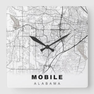 Mobile Map Quadratische Wanduhr