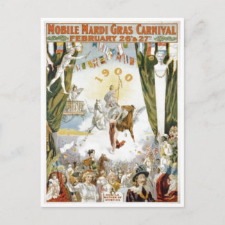 Mobile Mardi Gras1900 Poster Postkarte