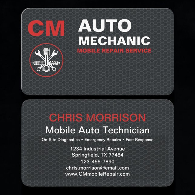 Mobile Mechanic Auto Repair Services Visitenkarte (Von Creator hochgeladen)