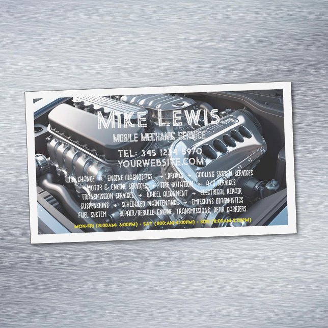 Mobile Mechanik Magnetische Visitenkarte (Mobile Mechanic Business Card Magnets)