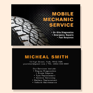 Mobile Mechaniker Auto-Autowerkstatt-Service Unter Visitenkarte