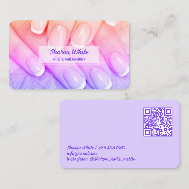 💅🏻 Mobile Nail Tech QR Visitenkarte (Vorne/Hinten)