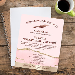 Mobile Notar & Darlehensunterzeichnungsagent Pink Flyer