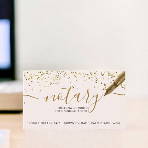 Mobile Notar Kredit chic Gold-Folie Typografie Visitenkarte