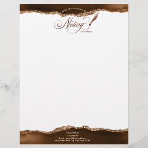 Mobile Notar & Loan Signature Agent Pink Agate Fly Briefbogen