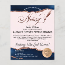 Mobile Notar & Loan Signature Agent Pink Agate Fly