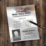 Mobile Notar & Loan Signing Agent Silver Glitzer Flyer<br><div class="desc">Mobile Notary & Loan Signing Agent Silver Glitzer Flyer.</div>