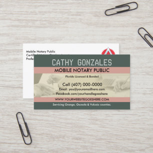 Mobile Notar Public Business Card Visitenkarte