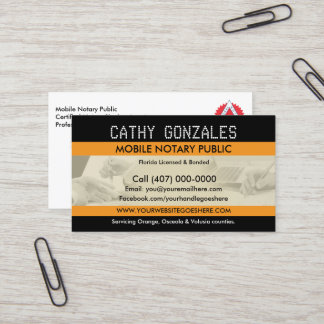 Mobile Notar Public Business Card Visitenkarte