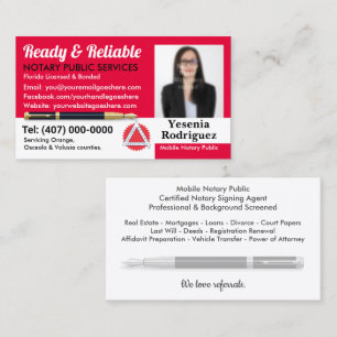 Mobile Notar Public Customizable Foto Business C Visitenkarte