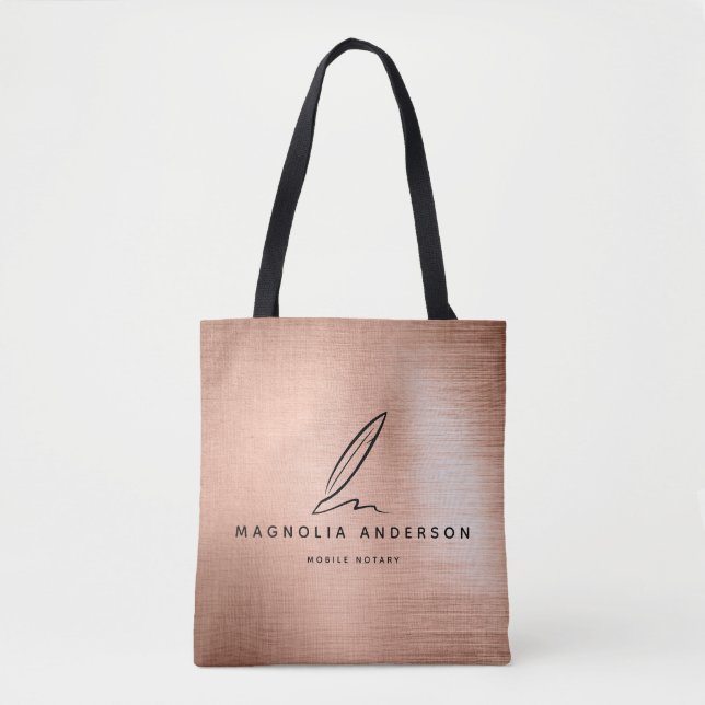 Mobile Notar Quill Rose Gold Brushed Metal (Vorderseite)