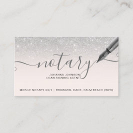 Mobile Notar Silber-Glitzer-Typografie Visitenkarte