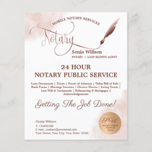 Mobile Notar- und Kreditsignatur Rosa-Gate-Fliege Flyer