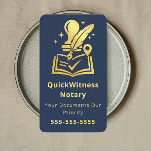 Mobile Notar-Unterschriftsagent Luxus-Navyblau Visitenkarte