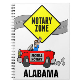 Mobile Notar Zone Red Sports Car Alabama Notizblock