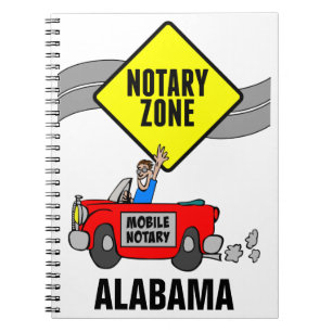 Mobile Notar Zone Red Sports Car Alabama Notizblock