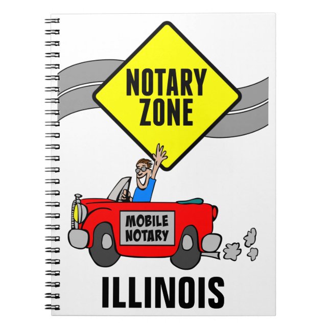 Mobile Notar Zone Red Sports Car Illinois Notizblock (Vorderseite)