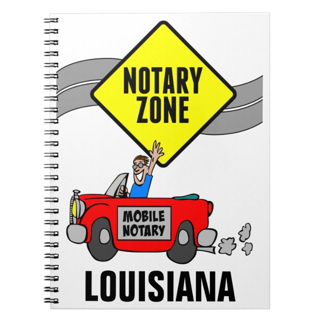 Mobile Notar Zone Red Sports Car Louisiana Notizblock (Vorderseite)