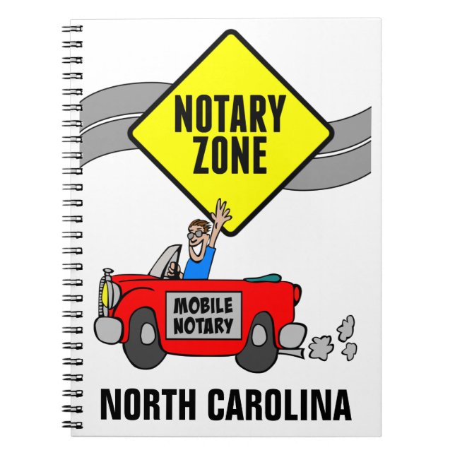 Mobile Notar Zone Red Sports Car North Carolina Notizblock (Vorderseite)