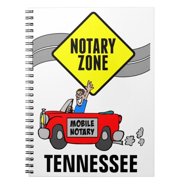 Mobile Notar Zone Red Sports Car Tennessee Notizblock (Vorderseite)