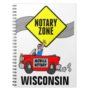 Mobile Notar Zone Red Sports Car Wisconsin Notizblock