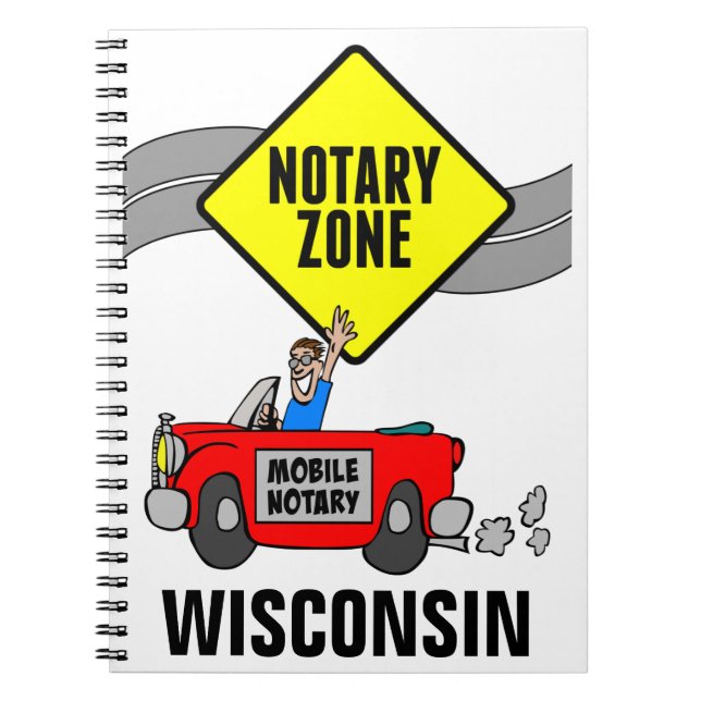 Mobile Notar Zone Red Sports Car Wisconsin Notizblock (Vorderseite)