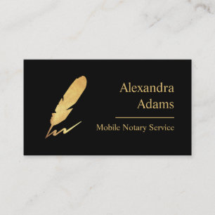 Mobile Notary Gold Fether Logo-Visitenkarte Visitenkarte