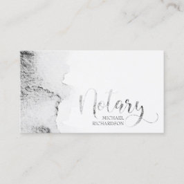 Mobile Notary Gray Watercolor Calligraphy Visitenkarte