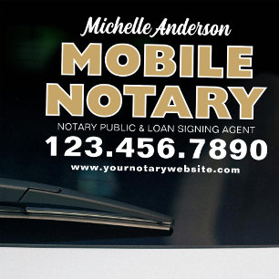 Mobile Notary Kredit Signing Agent Gold Werbeaktio Fensteraufkleber