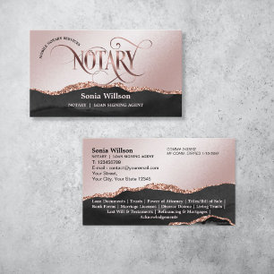 Mobile Notary & Loan Signing Agent Rose Gold Visitenkarte