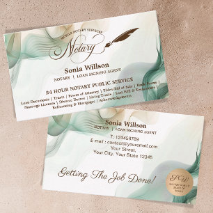 Mobile Notary & Loan Signing Agent Sage Green Visitenkarte