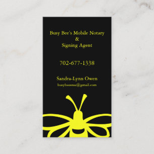 Mobile Notary Loyalty Card des Busy Bee Visitenkarte