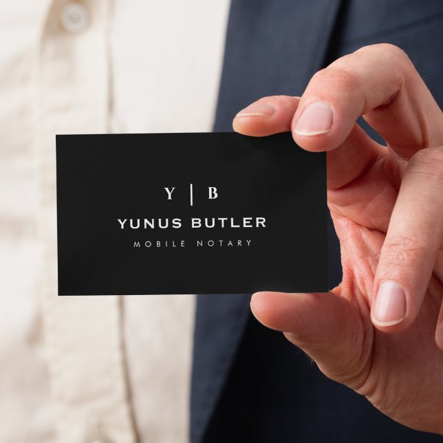 Mobile Notary Monogram Simple Business Card Visitenkarte (Von Creator hochgeladen)