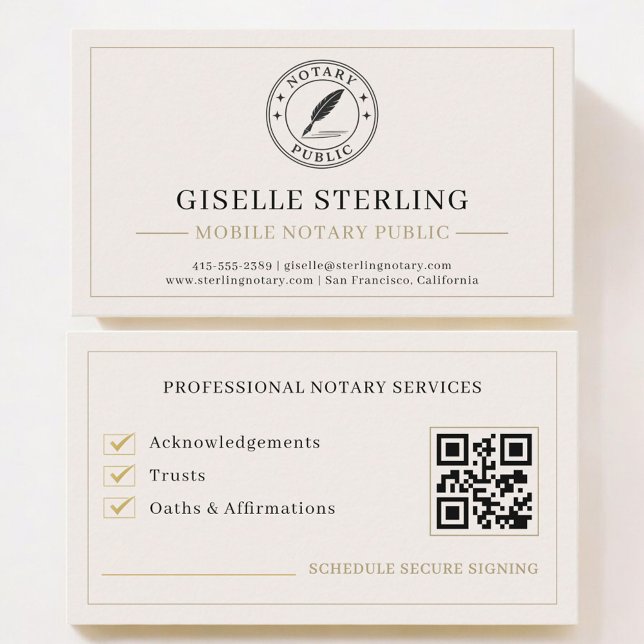 Mobile Notary Public QR Code Professional Visitenkarte (Von Creator hochgeladen)