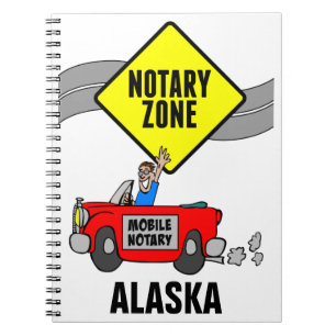 Mobile Notary Zone Red Sports Car Alaska Notizblock