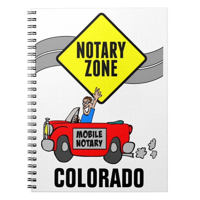 Mobile Notary Zone Red Sports Car Colorado Notizblock (Vorderseite)
