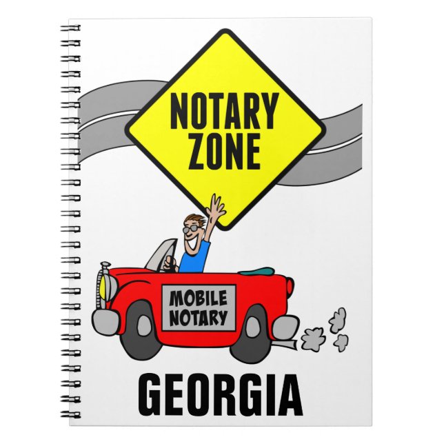 Mobile Notary Zone Red Sports Car Georgia Notizblock (Vorderseite)