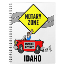 Mobile Notary Zone Red Sports Car Idaho Notizblock