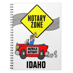 Mobile Notary Zone Red Sports Car Idaho Notizblock