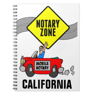 Mobile Notary Zone Red Sports Car Kalifornien Notizblock