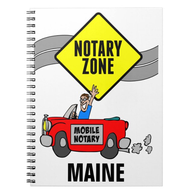 Mobile Notary Zone Red Sports Car Maine Notizblock (Vorderseite)