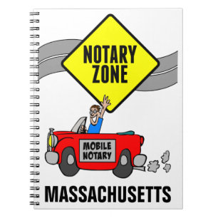 Mobile Notary Zone Red Sports Car Massachusetts Notizblock