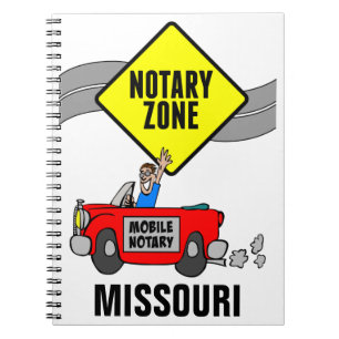 Mobile Notary Zone Red Sports Car Missouri Notizblock