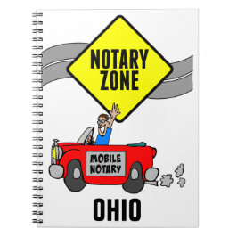 Mobile Notary Zone Red Sports Car Ohio Notizblock