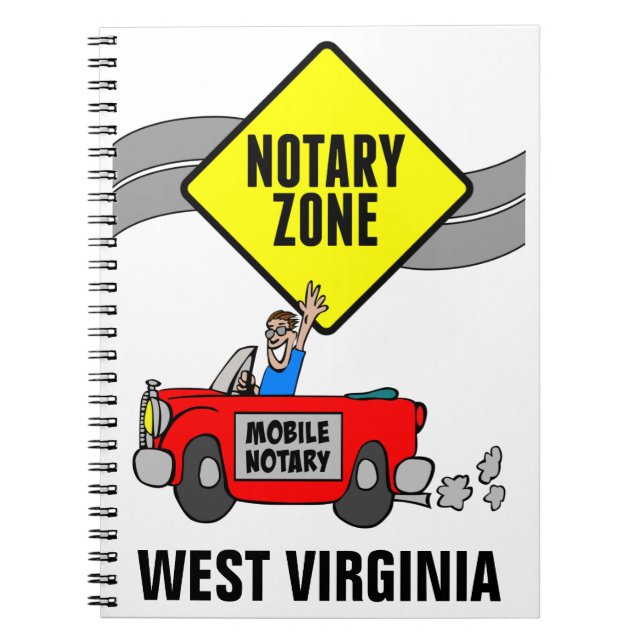 Mobile Notary Zone Red Sports Car West Virginia Notizblock (Vorderseite)