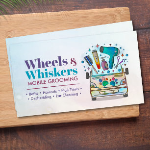 Mobile Pet Grooming Services - Aquarellkunst Visitenkarte