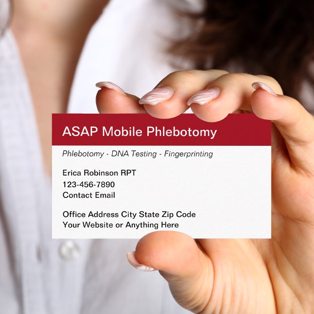 Mobile Phlebotomist Medical Business Cards Visitenkarte (Von Creator hochgeladen)